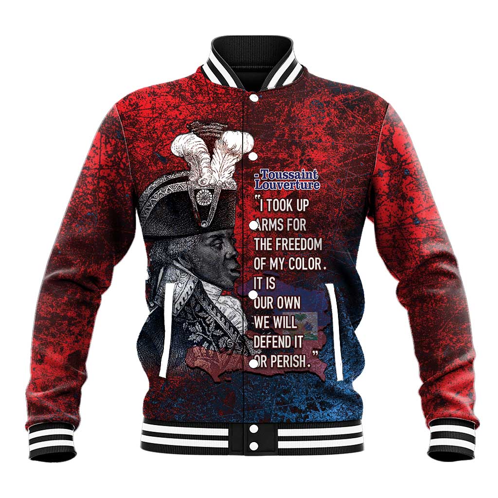 Personalized Toussaint Louverture Afro Haiti Baseball Jacket Haitian Father Grunge Style - Wonder Print Shop