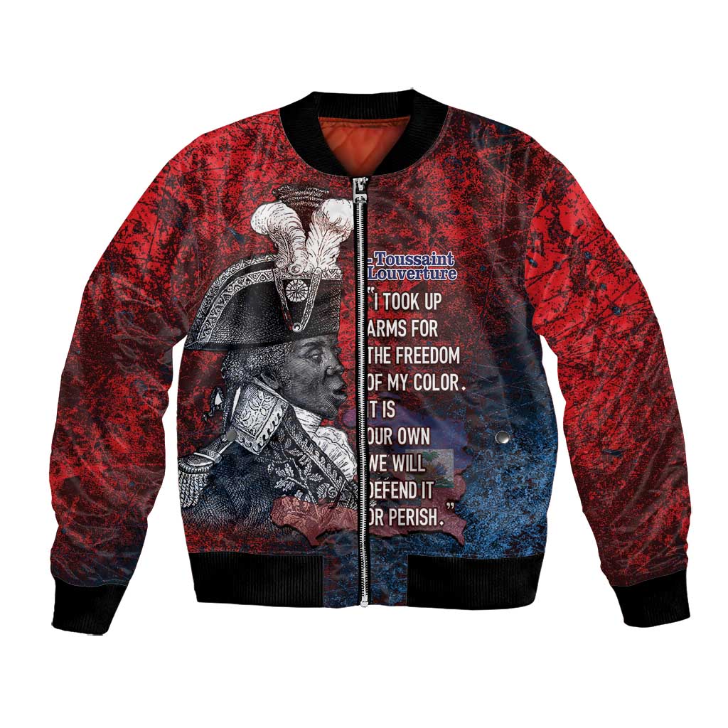 Personalized Toussaint Louverture Afro Haiti Bomber Jacket Haitian Father Grunge Style - Wonder Print Shop