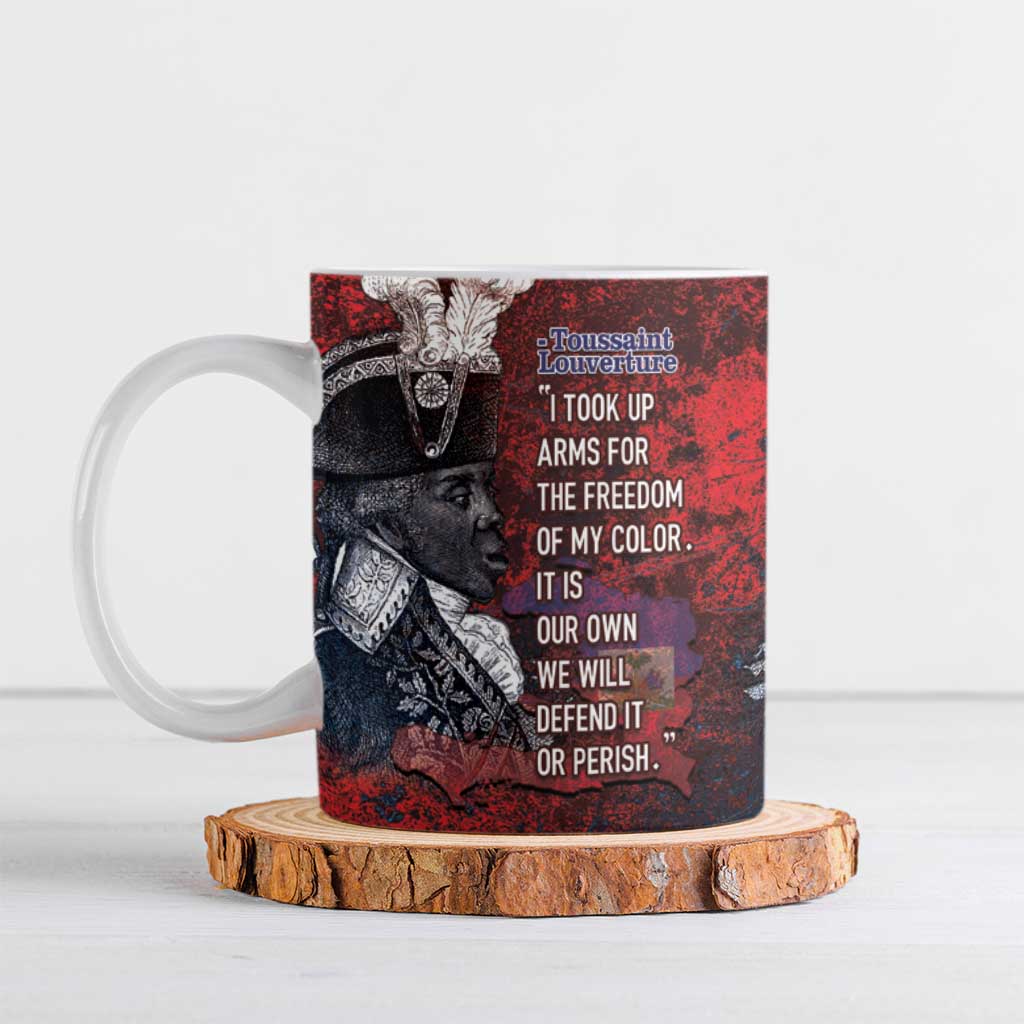 Personalized Toussaint Louverture Afro Haiti Ceramic Mug Haitian Father Grunge Style - Wonder Print Shop