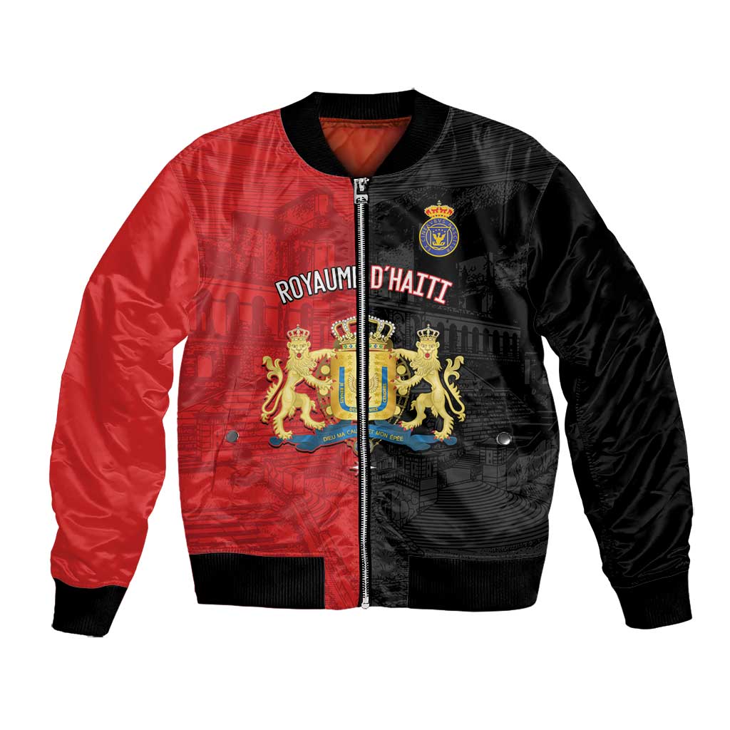 Personalized Kingdom of Haiti Bomber Jacket Sans-Souci Palace Flag Style - Wonder Print Shop