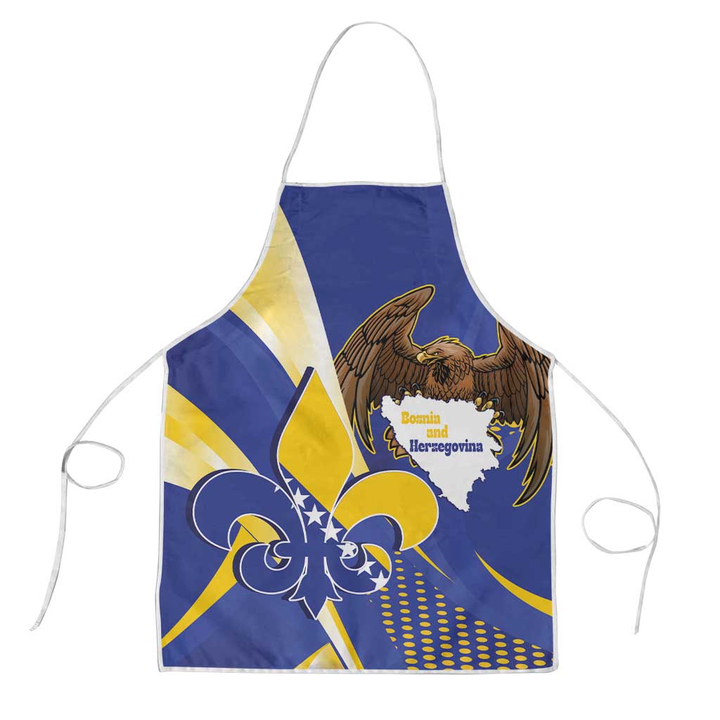 Bosnia and Herzegovina Independence Day Apron Zlatni Ljiljan Map With Eagle Proud