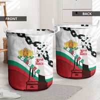 Bulgaria Liberation Day Laundry Basket Happy 3rd March Shipka Monument Curve Flag