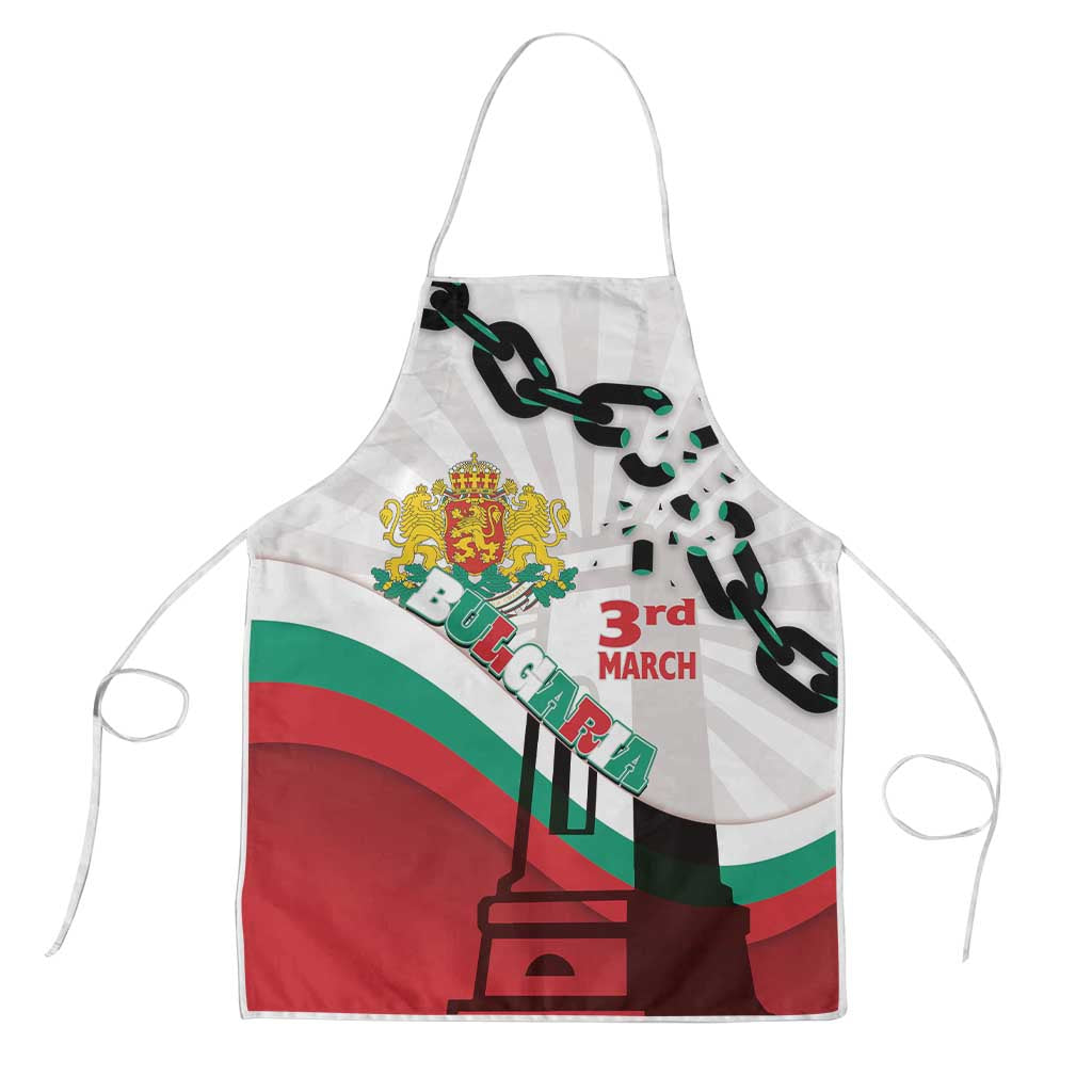 Bulgaria Liberation Day Apron Happy 3rd March Shipka Monument Curve Flag
