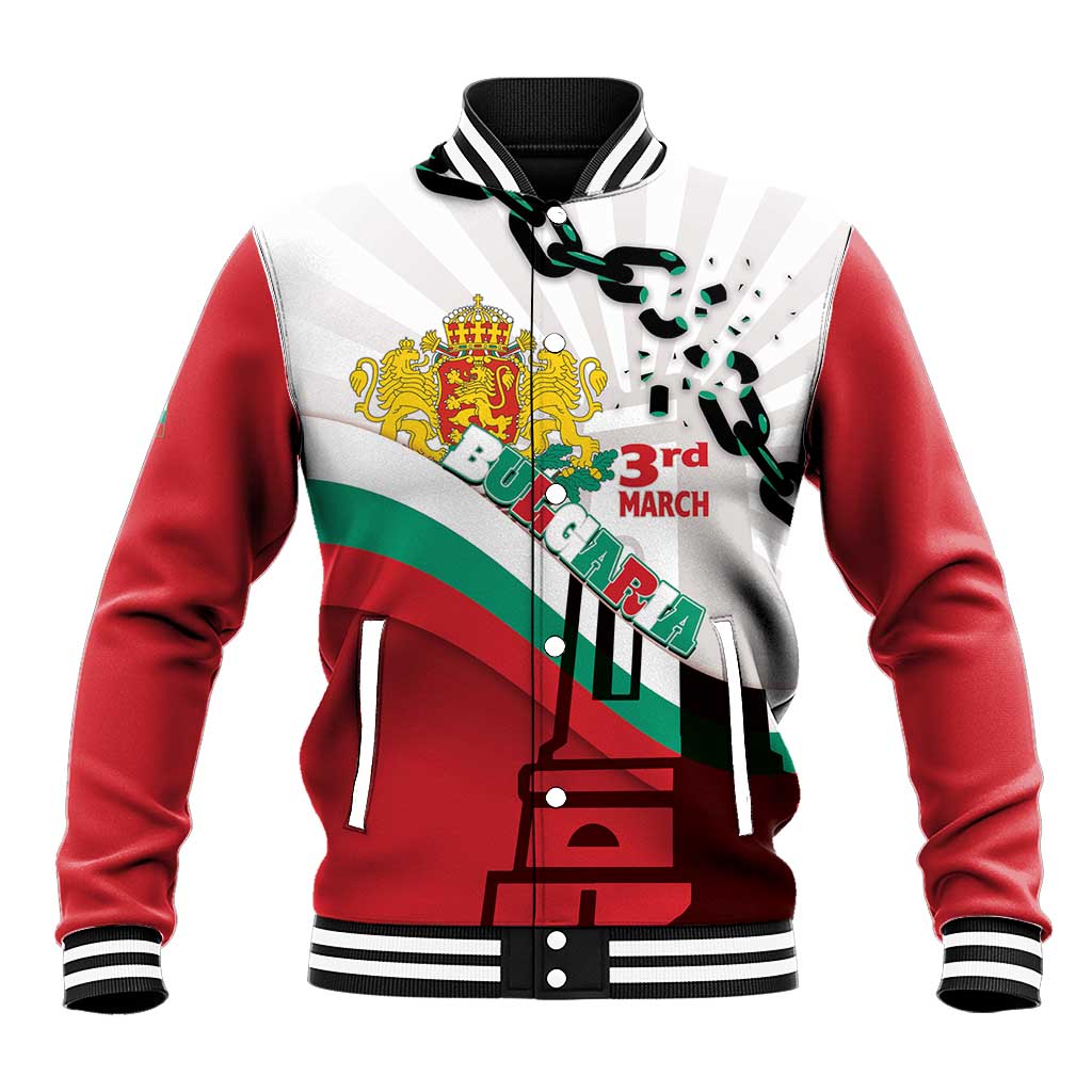 Personalized Bulgaria Liberation Day Baseball Jacket Happy 3rd March Shipka Monument Curve Flag