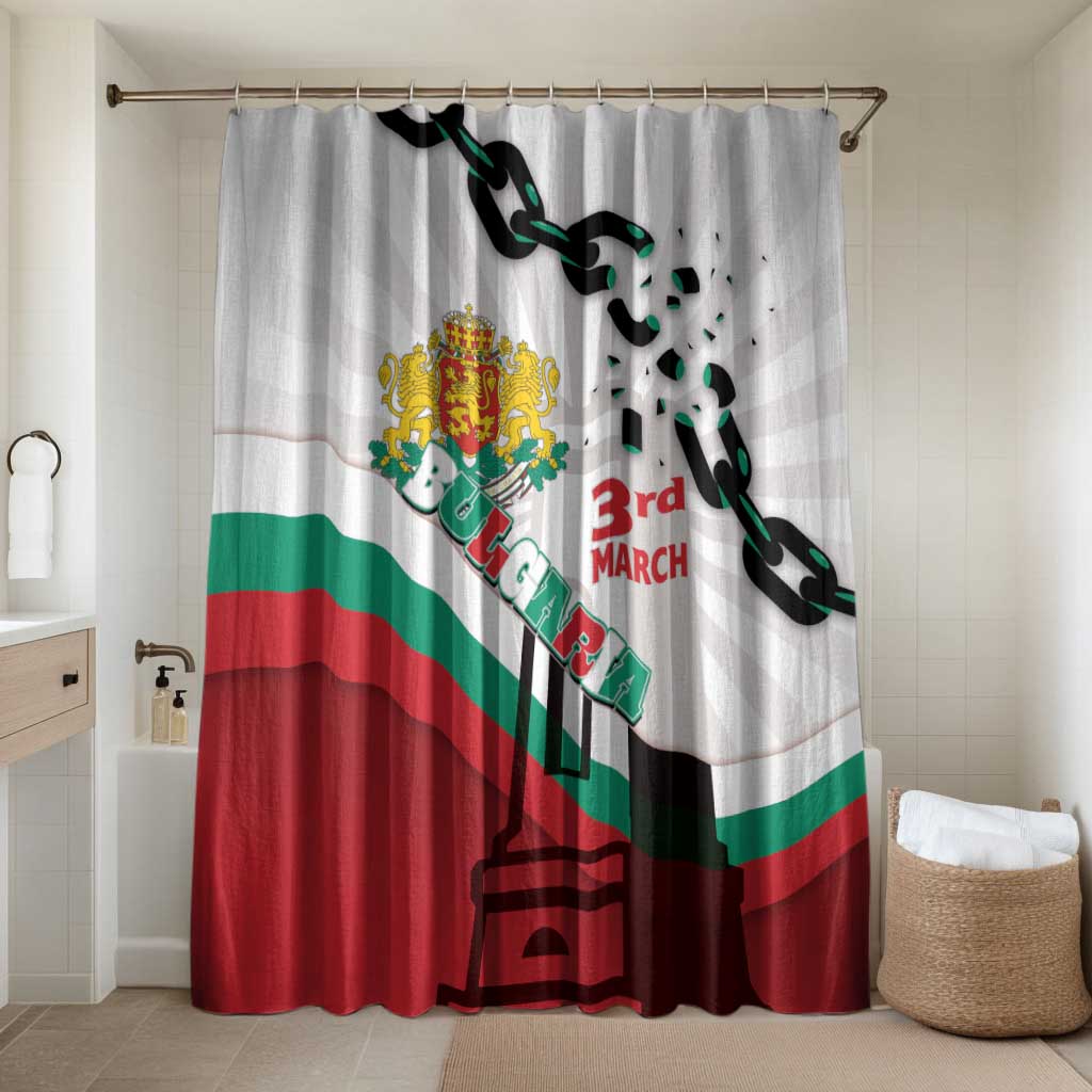 Bulgaria Liberation Day Bathroom Set Happy 3rd March Shipka Monument Curve Flag