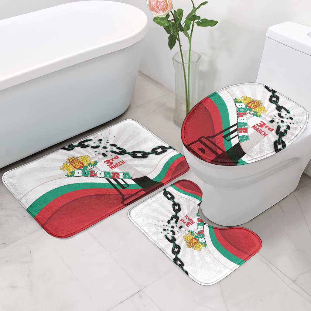 Bulgaria Liberation Day Bathroom Set Happy 3rd March Shipka Monument Curve Flag