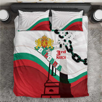 Bulgaria Liberation Day Bedding Set Happy 3rd March Shipka Monument Curve Flag