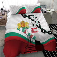 Bulgaria Liberation Day Bedding Set Happy 3rd March Shipka Monument Curve Flag