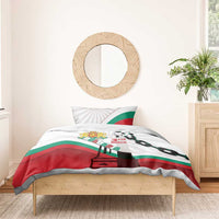 Bulgaria Liberation Day Bedding Set Happy 3rd March Shipka Monument Curve Flag