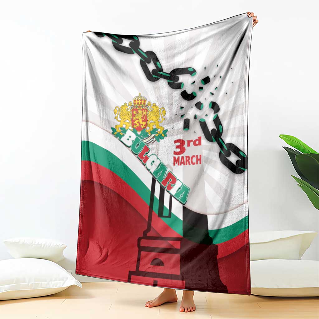 Bulgaria Liberation Day Blanket Happy 3rd March Shipka Monument Curve Flag