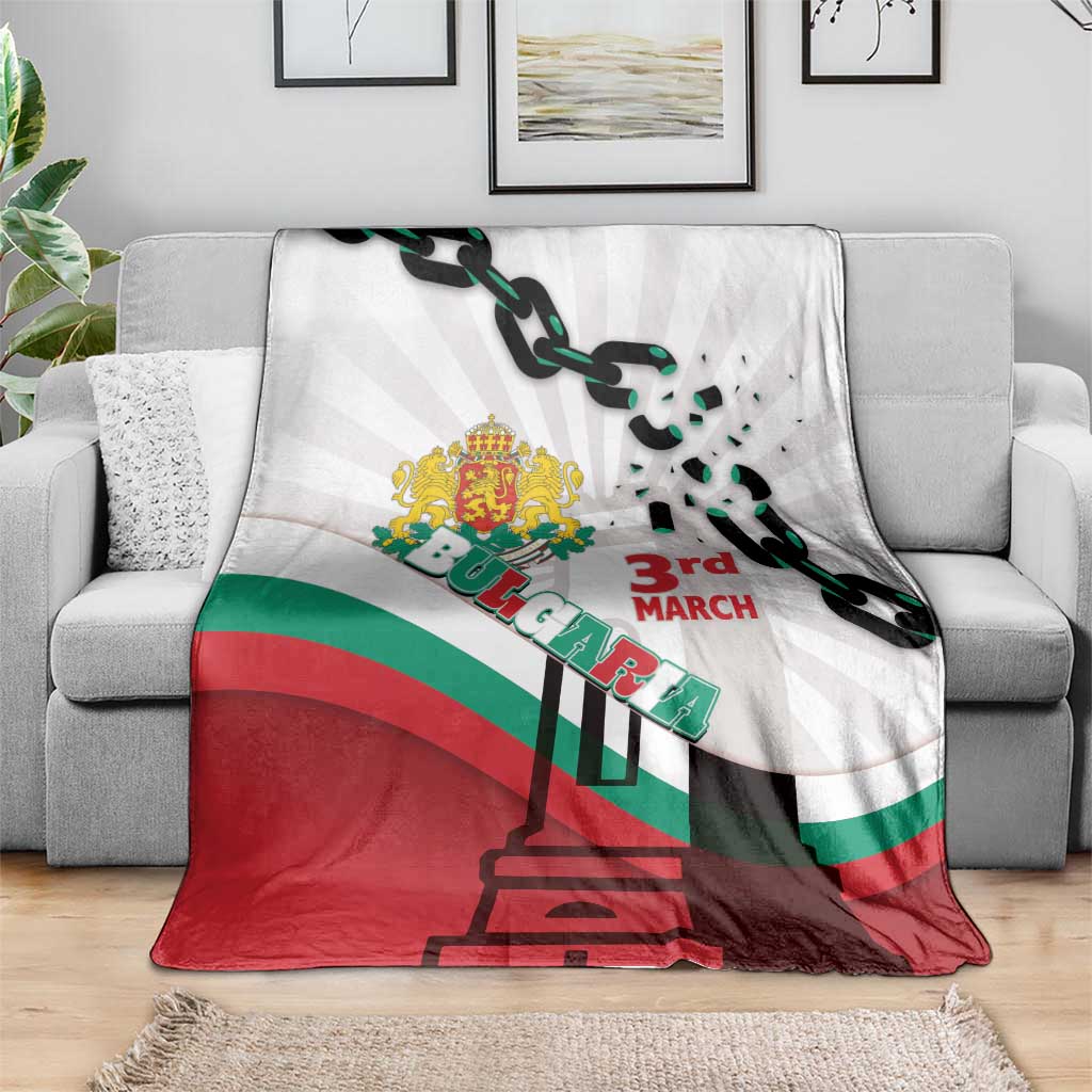 Bulgaria Liberation Day Blanket Happy 3rd March Shipka Monument Curve Flag