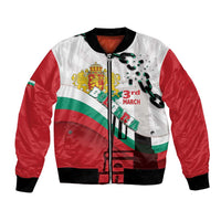 Personalized Bulgaria Liberation Day Bomber Jacket Happy 3rd March Shipka Monument Curve Flag