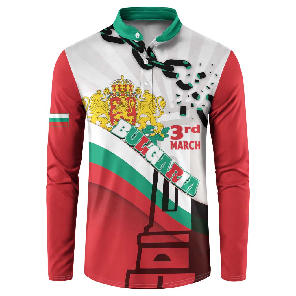 Personalized Bulgaria Liberation Day Button Sweatshirt Happy 3rd March Shipka Monument Curve Flag