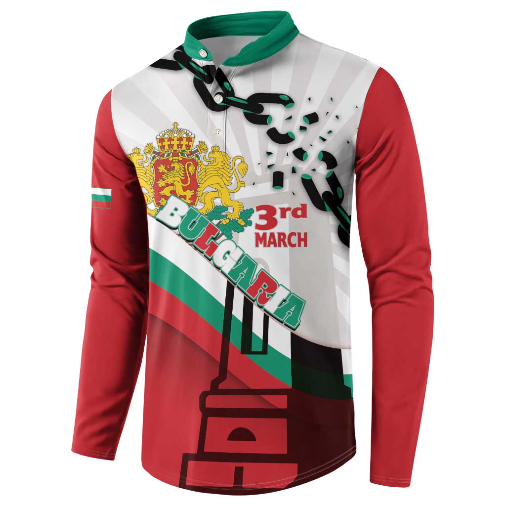 Personalized Bulgaria Liberation Day Button Sweatshirt Happy 3rd March Shipka Monument Curve Flag