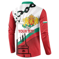 Personalized Bulgaria Liberation Day Button Sweatshirt Happy 3rd March Shipka Monument Curve Flag