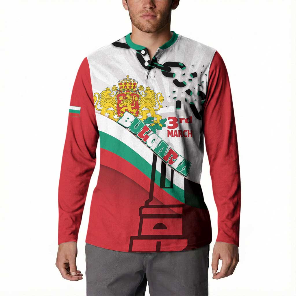 Personalized Bulgaria Liberation Day Button Sweatshirt Happy 3rd March Shipka Monument Curve Flag