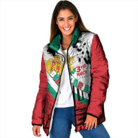 Personalized Bulgaria Liberation Day Padded Jacket Happy 3rd March Shipka Monument Curve Flag