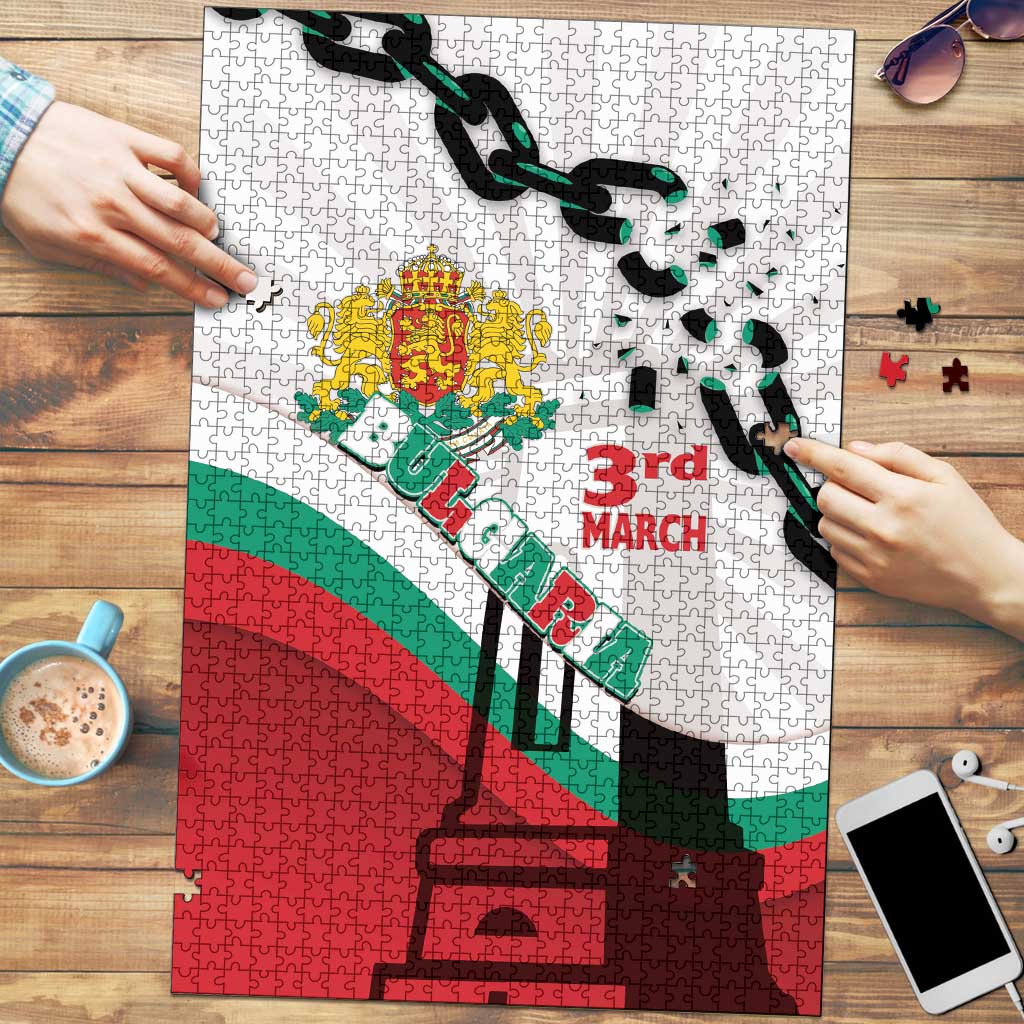 Bulgaria Liberation Day Puzzle Happy 3rd March Shipka Monument Curve Flag
