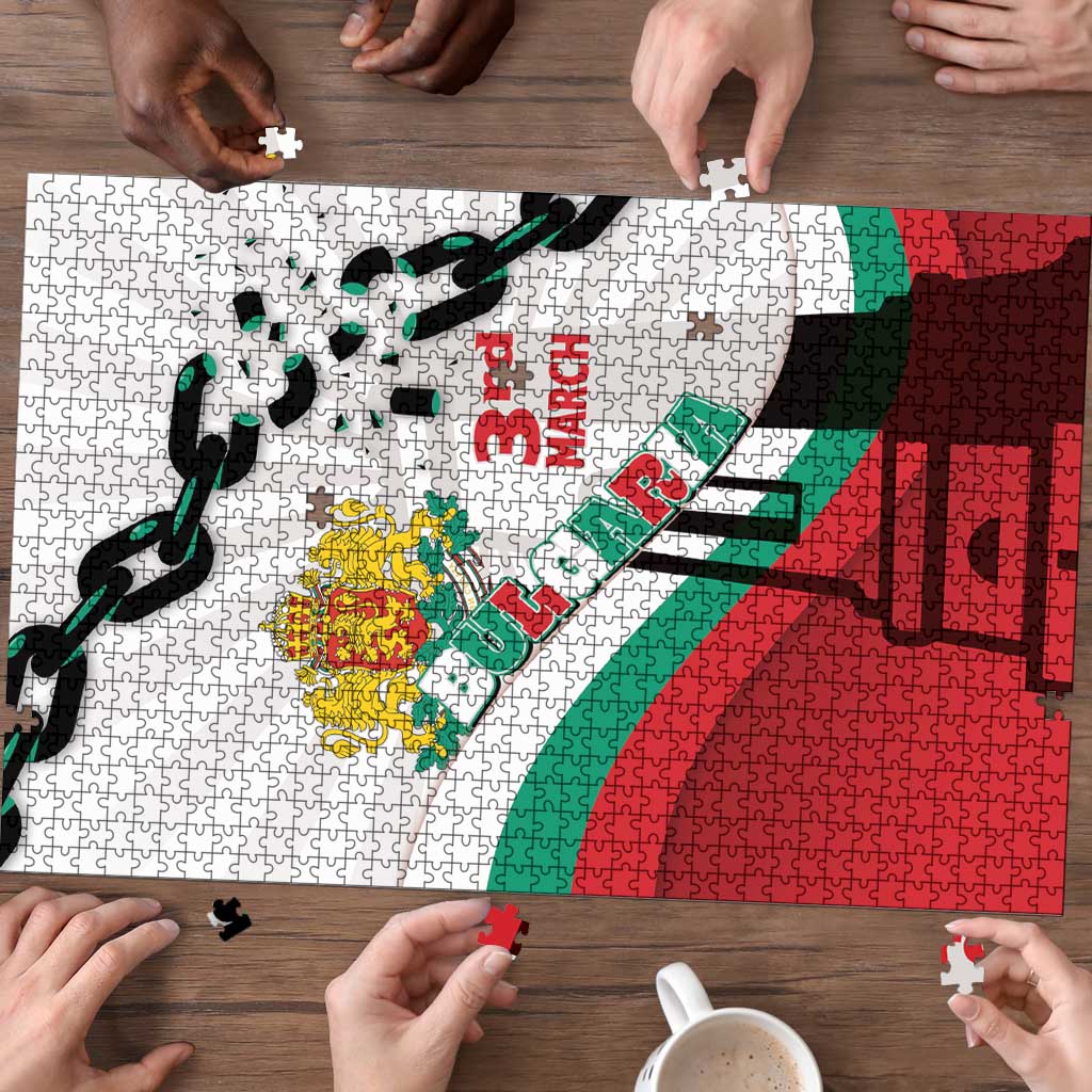 Bulgaria Liberation Day Puzzle Happy 3rd March Shipka Monument Curve Flag