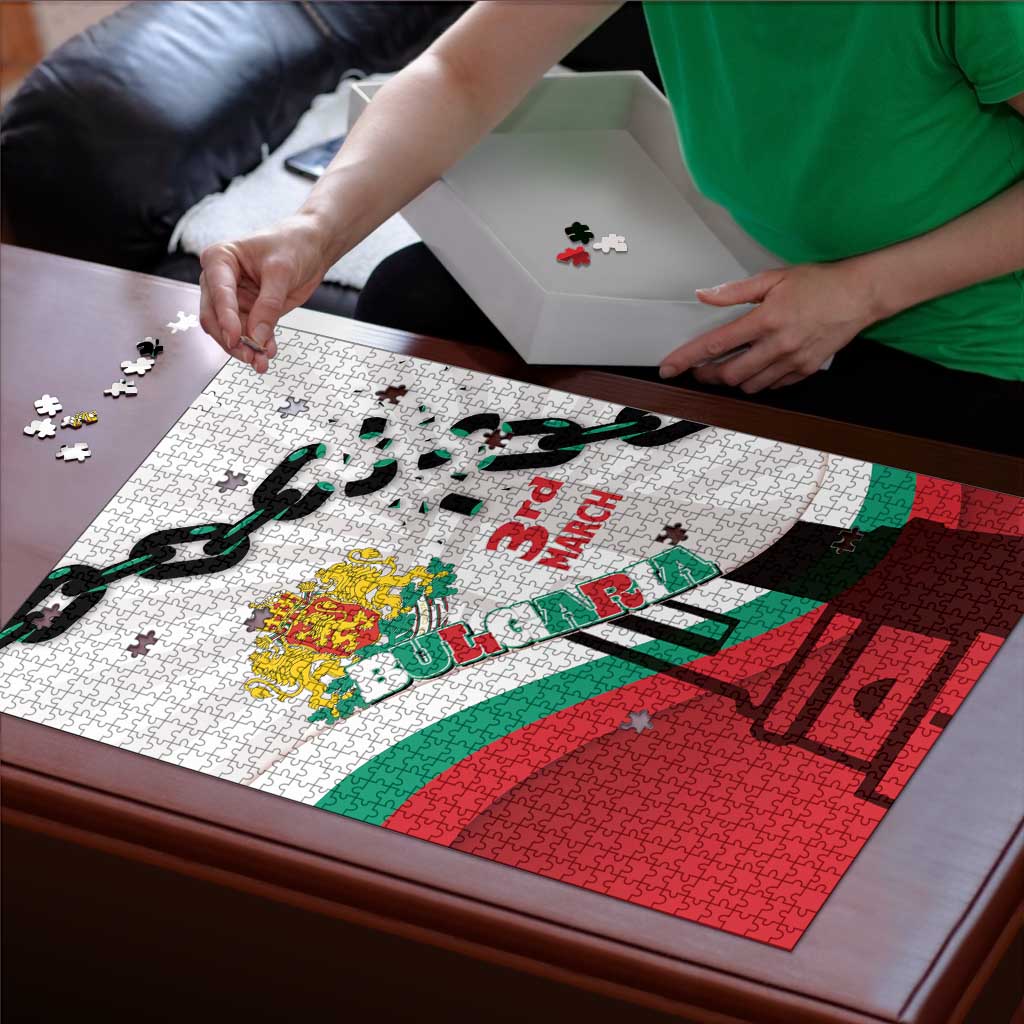 Bulgaria Liberation Day Puzzle Happy 3rd March Shipka Monument Curve Flag