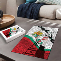 Bulgaria Liberation Day Puzzle Happy 3rd March Shipka Monument Curve Flag