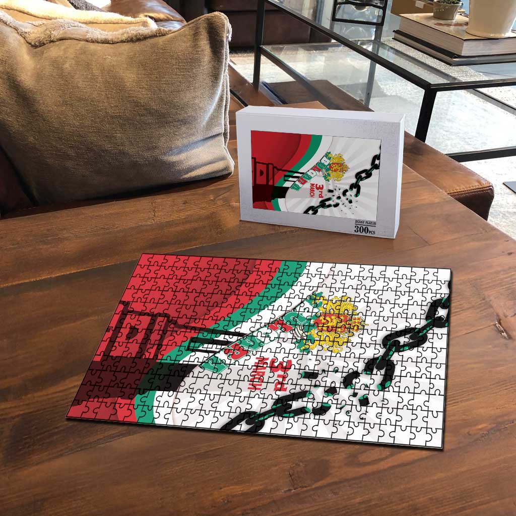Bulgaria Liberation Day Puzzle Happy 3rd March Shipka Monument Curve Flag