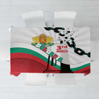 Bulgaria Liberation Day Tablecloth Happy 3rd March Shipka Monument Curve Flag