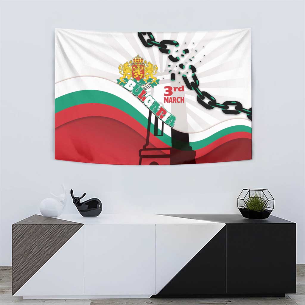 Bulgaria Liberation Day Tapestry Happy 3rd March Shipka Monument Curve Flag