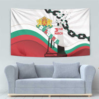 Bulgaria Liberation Day Tapestry Happy 3rd March Shipka Monument Curve Flag
