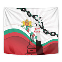 Bulgaria Liberation Day Tapestry Happy 3rd March Shipka Monument Curve Flag