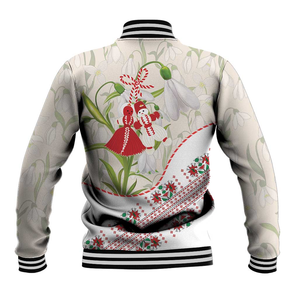 Baba Marta Bulgaria Baseball Jacket Martenitsa Snowdrop Shevitsa Folk Pattern