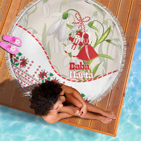 Baba Marta Bulgaria Beach Blanket Martenitsa Snowdrop Shevitsa Folk Pattern