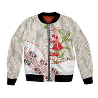 Baba Marta Bulgaria Bomber Jacket Martenitsa Snowdrop Shevitsa Folk Pattern