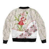 Baba Marta Bulgaria Bomber Jacket Martenitsa Snowdrop Shevitsa Folk Pattern