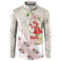 Baba Marta Bulgaria Button Sweatshirt Martenitsa Snowdrop Shevitsa Folk Pattern