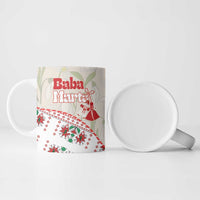 Baba Marta Bulgaria Ceramic Mug Martenitsa Snowdrop Shevitsa Folk Pattern
