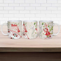 Baba Marta Bulgaria Ceramic Mug Martenitsa Snowdrop Shevitsa Folk Pattern