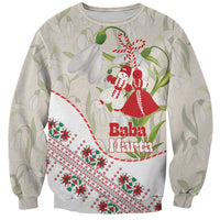 Baba Marta Bulgaria Sweatshirt Martenitsa Snowdrop Shevitsa Folk Pattern