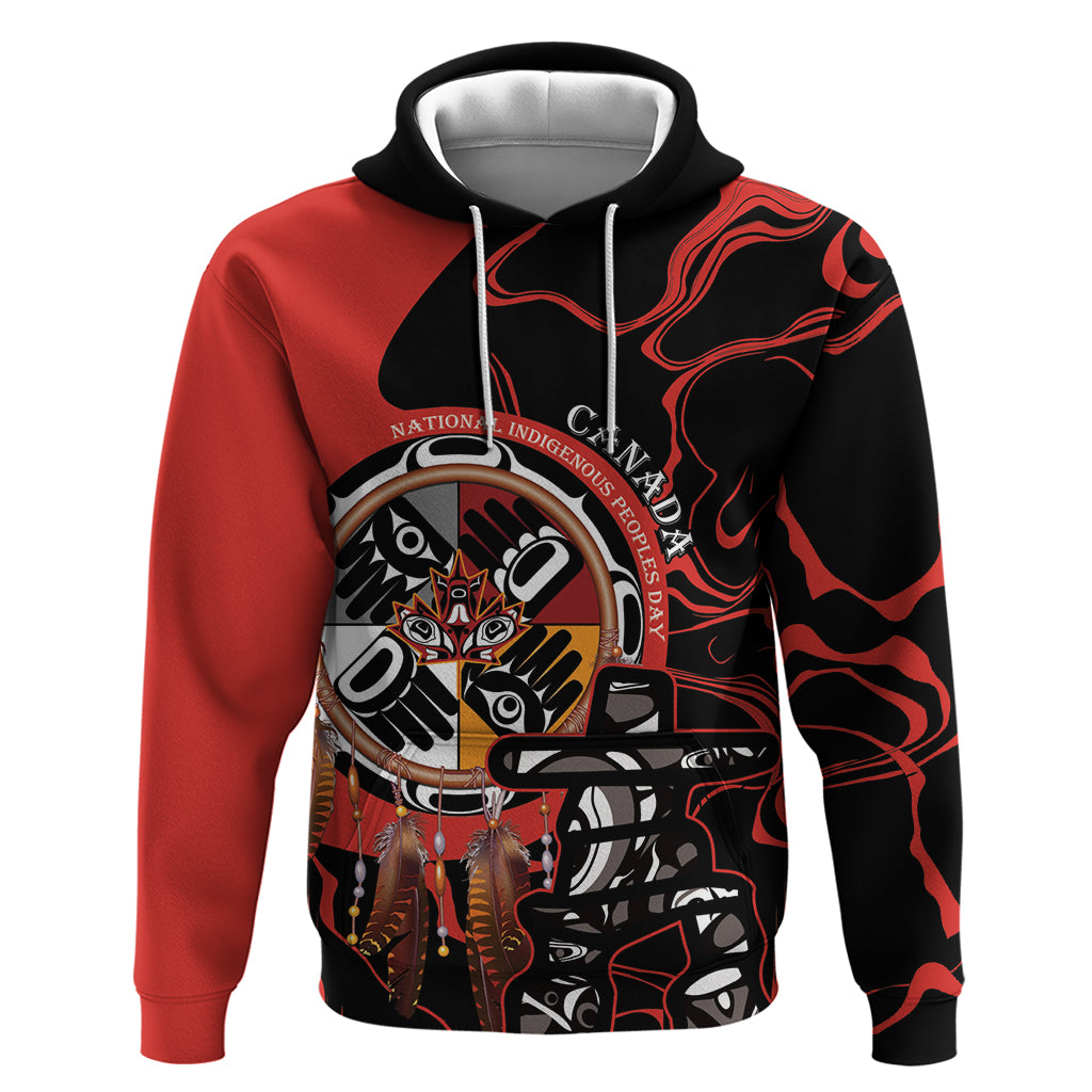 Canada National Aboriginal Day Hoodie Indigenous Peoples Inuksuit With Dreamcatcher - Wonder Print Shop