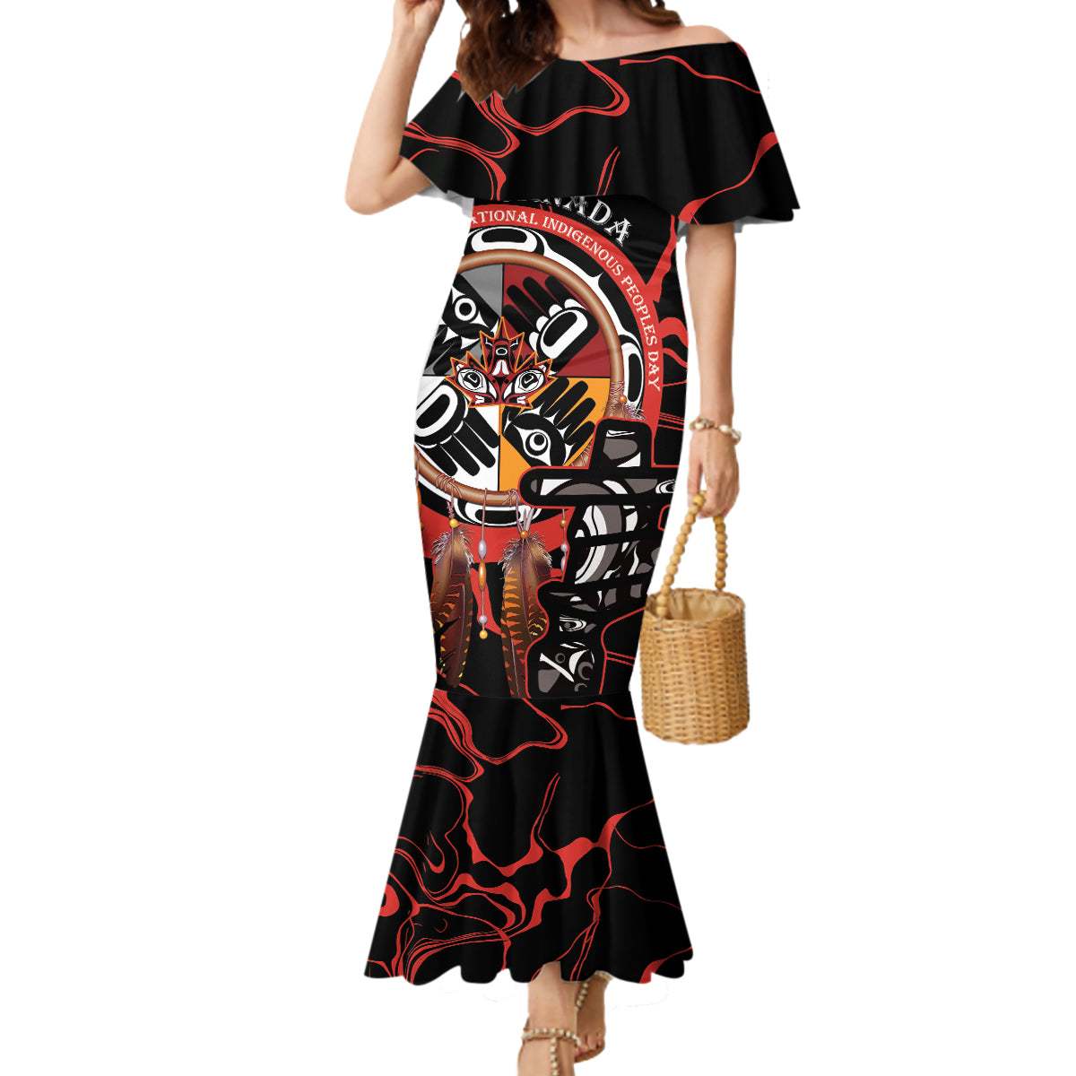 Canada National Aboriginal Day Mermaid Dress Indigenous Peoples Inuksuit With Dreamcatcher - Wonder Print Shop