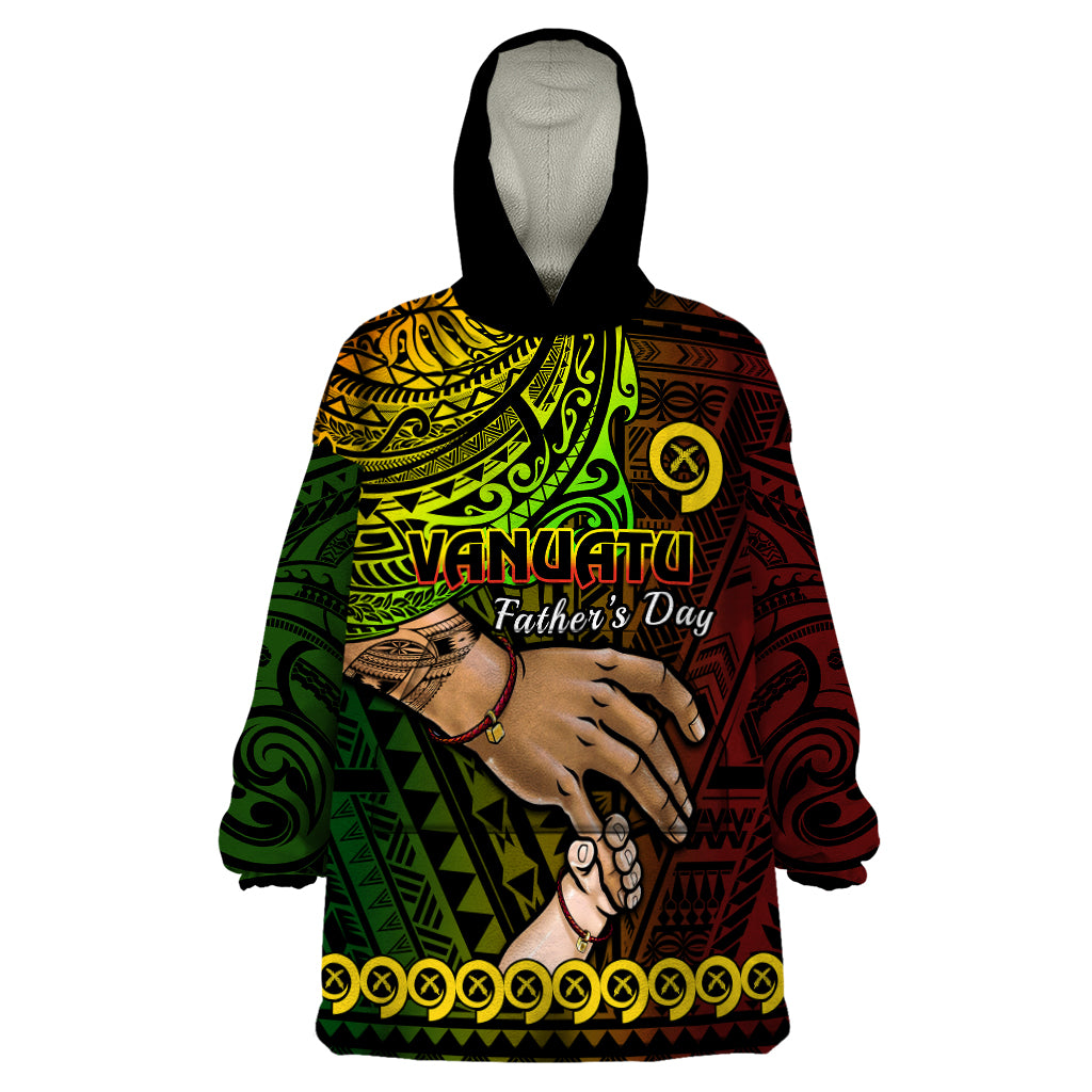 Polynesian Pride Father Day Vanuatu Wearable Blanket Hoodie I Love You Dad Reggae Version - Wonder Print Shop