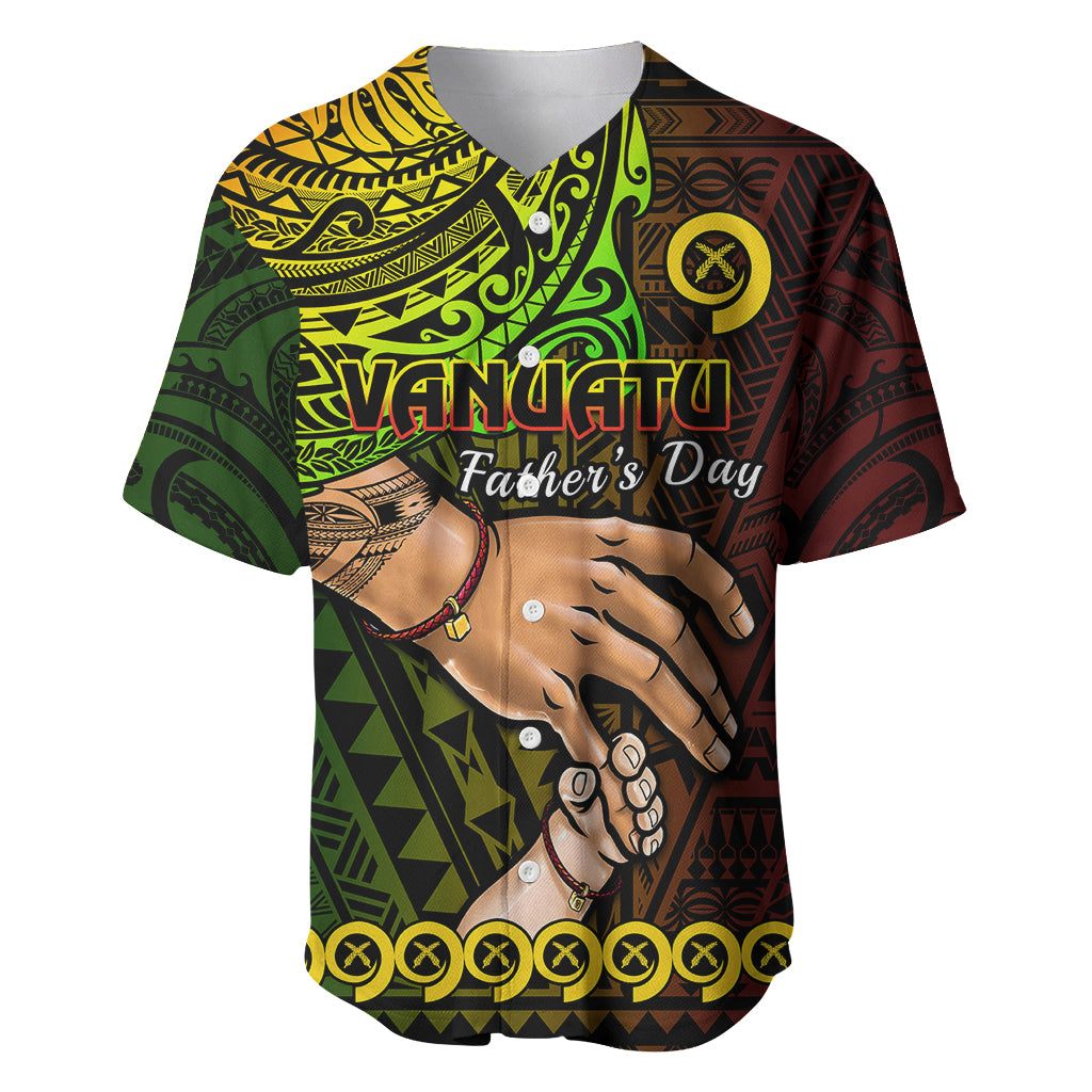 Personalised Father Day Vanuatu Baseball Jersey I Love You Dad Reggae Version - Wonder Print Shop