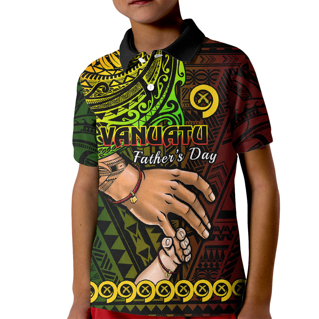 Custom Father Day Vanuatu Polo Shirt for Kid I Love You Dad Reggae Version - Wonder Print Shop