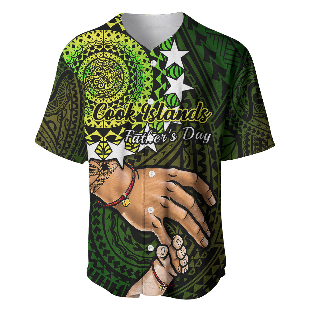 Polynesian Pride Father Day Cook Islands Baseball Jersey I Love You Dad Kuki Airani Turtle Pattern - Wonder Print Shop