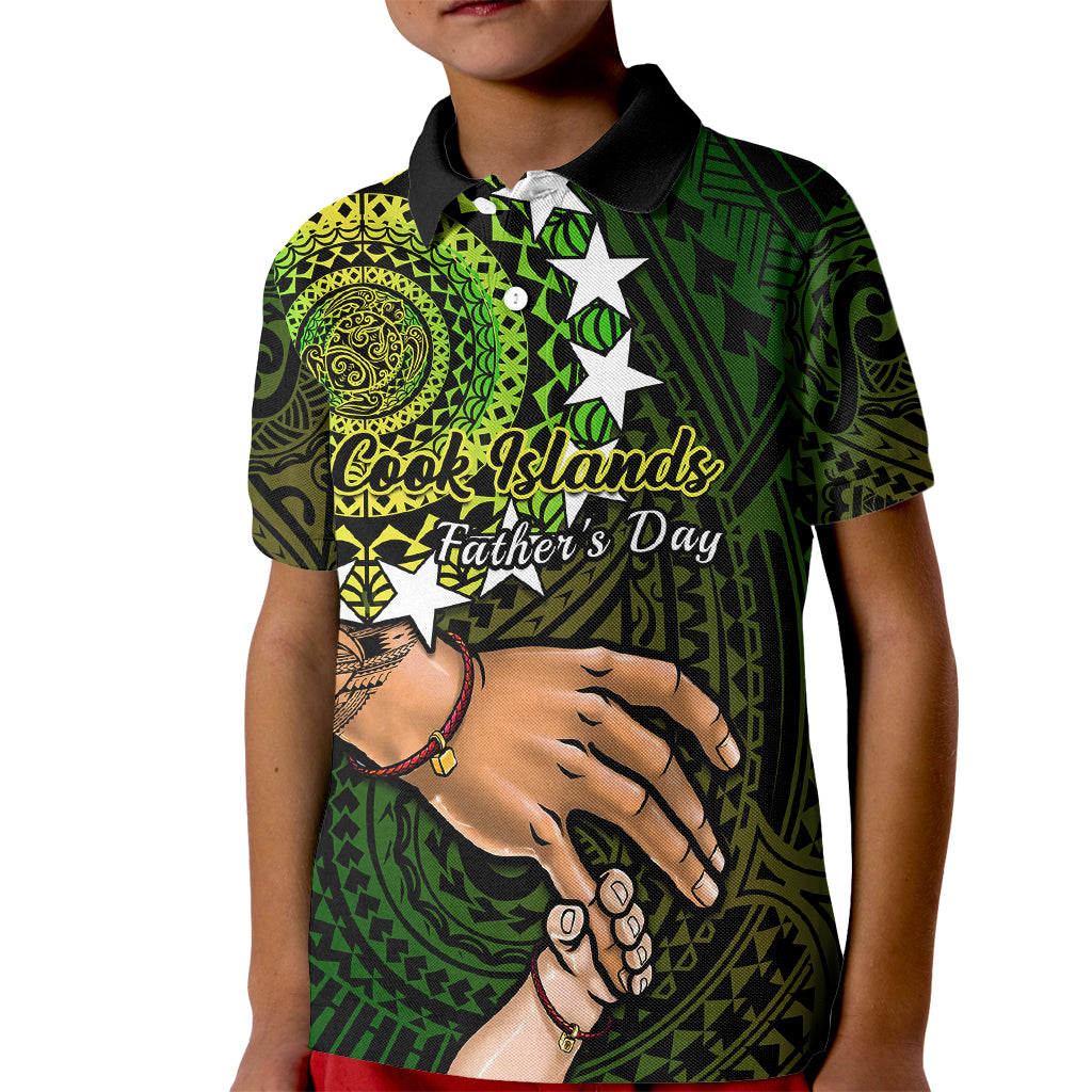 Custom Father Day Cook Islands Polo Shirt for Kid I Love You Dad Kuki Airani Turtle Pattern - Wonder Print Shop