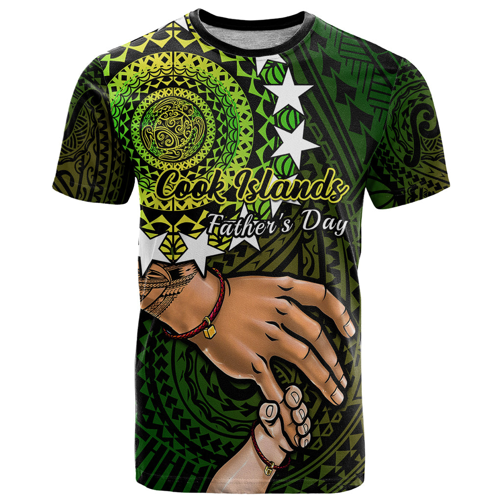 Personalised Father Day Cook Islands T Shirt I Love You Dad Kuki Airani Turtle Pattern - Wonder Print Shop