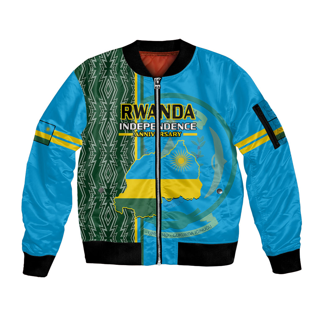 1-july-independence-day-rwanda-sleeve-zip-bomber-jacket-african-imigongo-happy-61st-anniversary