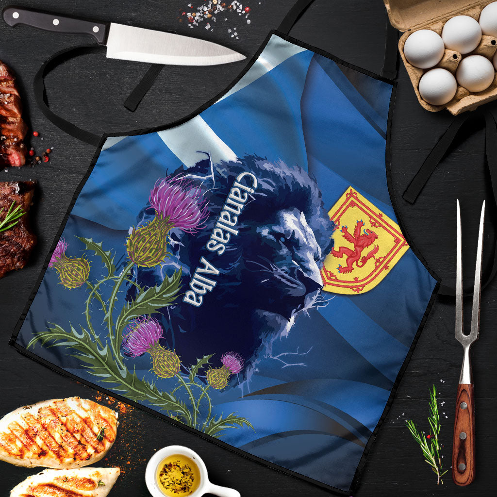 Cianalas Alba Scotland Apron Scottish Lion and Thistle Blue Version