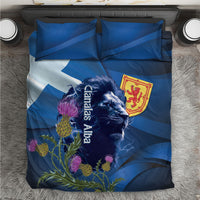 Cianalas Alba Scotland Bedding Set Scottish Lion and Thistle Blue Version