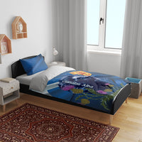 Cianalas Alba Scotland Bedding Set Scottish Lion and Thistle Blue Version